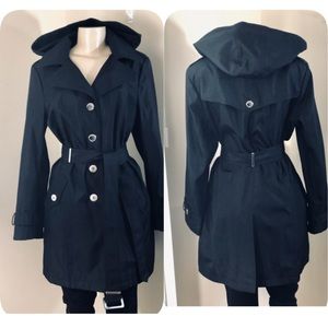 CALVIN KLEIN BLACK RAIN COAT SZ L PRICE FIRM